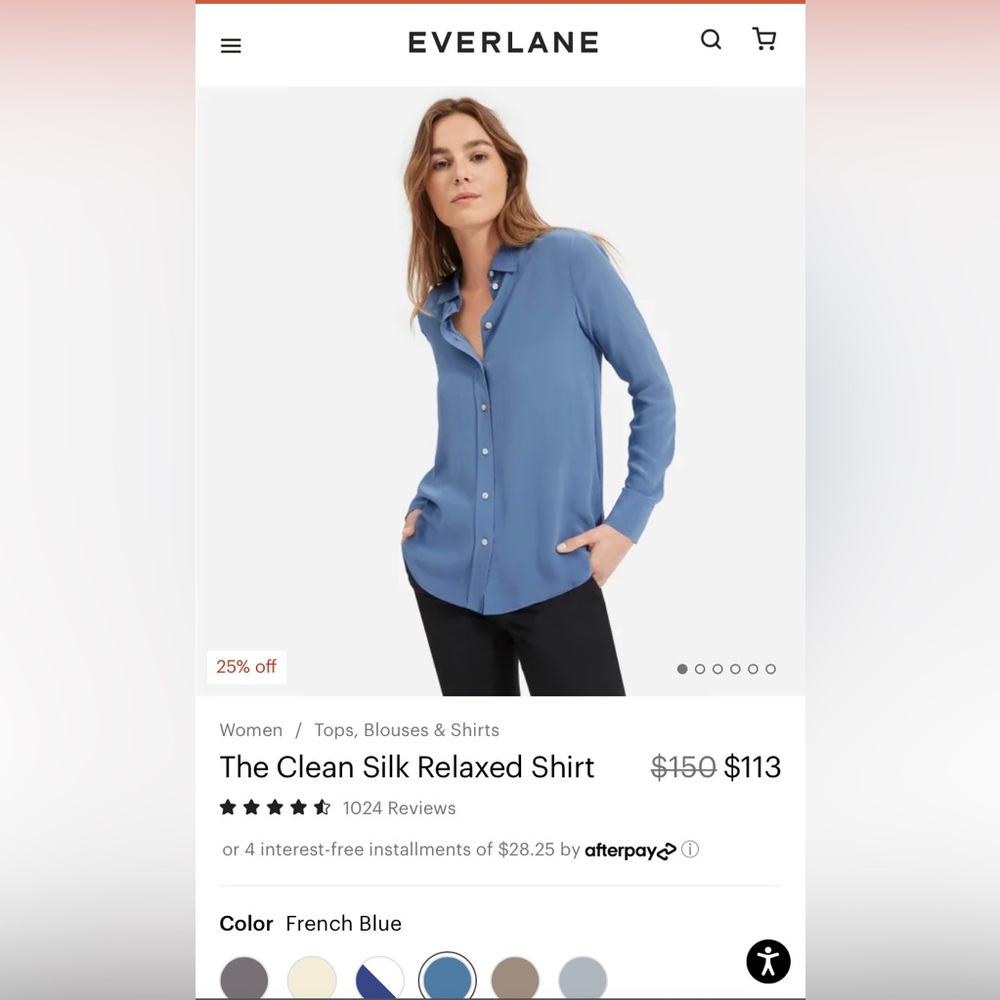 Everlane Silk Button down